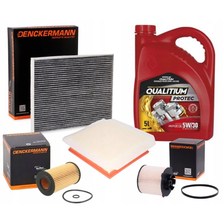 5L OLEJ 5W30 QUALITIUM + ZESTAW FILTRÓW OPEL MERIVA B 10- 1.6CDTI