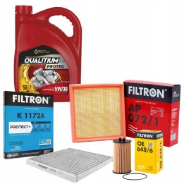 5L 5W30 QUALITIUM OLEJ + ZESTAW FILTRÓW OPEL CORSA D E / 1.0 1.2 1.4