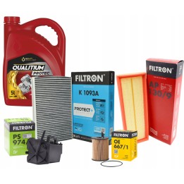 OLEJ QUALITIUM 5L 5W30 + ZESTAW FILTRÓW CITROEN C2 C3 C4 1.6HDi