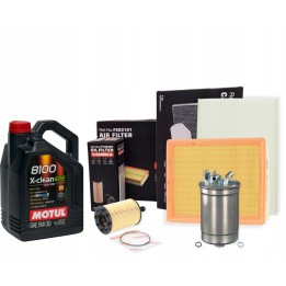 OLEJ 5W30 5L MOTUL X-CLEAN EFE ZESTAW 4X FILTRÓW AUDI A4 B7 2.0 TDI