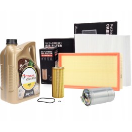 OLEJ TOTAL 5W30 5L ZESTAW FILTRÓW VW GOLF 4 IV AUDI A3 LEON 1.9TDI