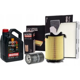 MOTUL 5W30 5L ZESTAW FILTRÓW AUDI A3 VW PASSAT JETTA GOLF SKODA - 1.6 102KM
