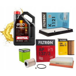 OLEJ MOTUL EFE 5W30 ZESTAW FILTRÓW OPEL VIVARO A 2.0 2.5 CDTI FILTRON