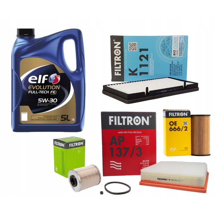 OLEJ ELF FULL-TECH 5W30 ZESTAW FILTRÓW OPEL VIVARO A 2.0 2.5 CDTI FILTRON