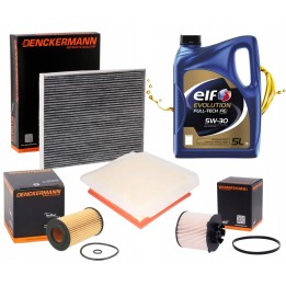 5L OLEJ 5W30 ELF + ZESTAW FILTRÓW OPEL MERIVA B 10- 1.6CDTI