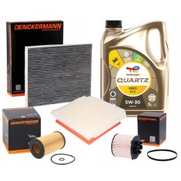 5L OLEJ 5W30 TOTAL + ZESTAW FILTRÓW OPEL MERIVA B 10- 1.6CDTI