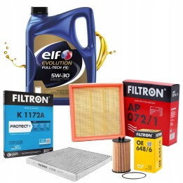 5L 5W30 ELF OLEJ + ZESTAW FILTRÓW OPEL CORSA D E / 1.0 1.2 1.4