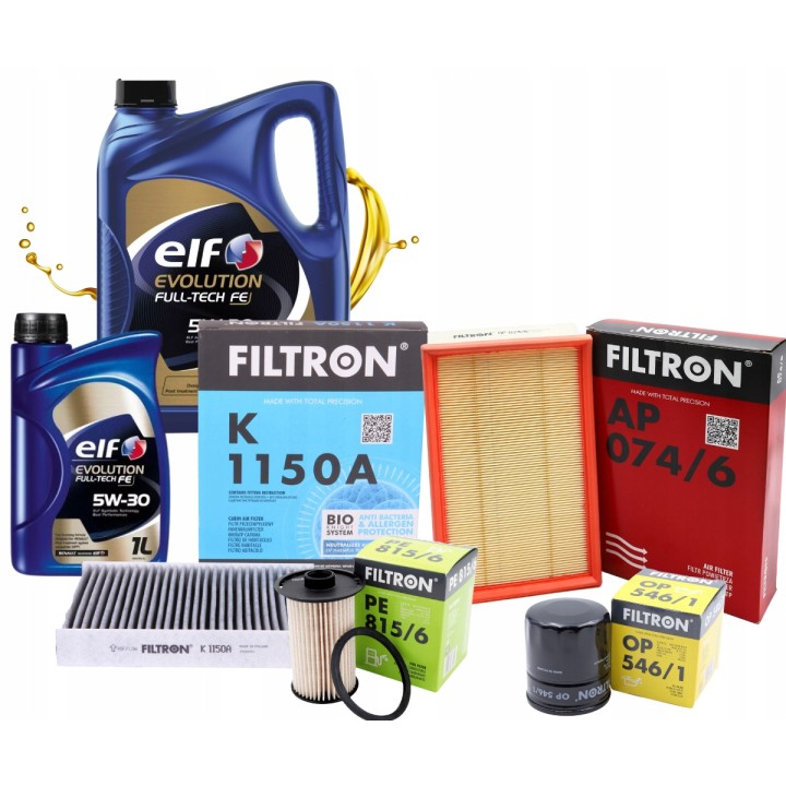 OLEJ 6L ELF EVOLUTION 5W30 4X FILTRY FORD FOCUS II C-MAX 1.8TDCI