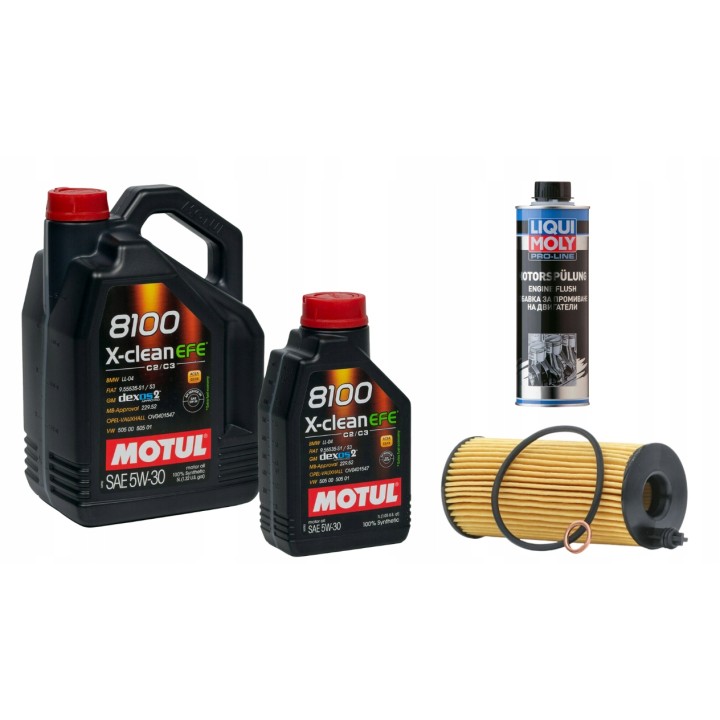 6L OLEJ MOTUL 5W30 + FILTR + PŁUKANKA BMW F10 F11 F20 F30 F82 E90 E92 E87