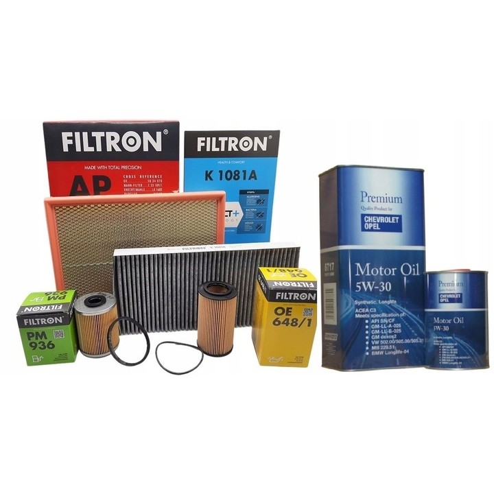 FILTRON ZESTAW FILTRÓW + 6L. OLEJ 5W30 OPEL SIGNUM VECTRA C 2.0 2.2 DTI