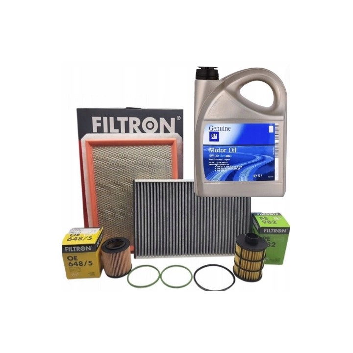 FILTRON ZESTAW FILTRÓW + OLEJ 5W30 DEXOS 2 GM do OPEL ASTRA 3 III H 1.9CDTI