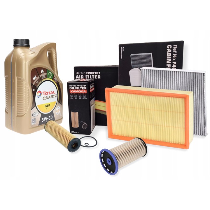 TOTAL 5L 5W30 ZESTAW FILTRÓW A3 Q2 OCTAVIA IV KODIAQ GOLF PASSAT B8 2.0 TDI