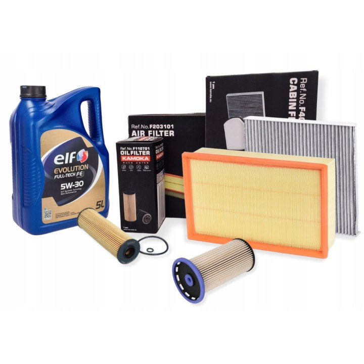 ELF 5L 5W30 ZESTAW FILTRÓW A3 Q2 OCTAVIA IV KODIAQ GOLF PASSAT B8 2.0 TDI