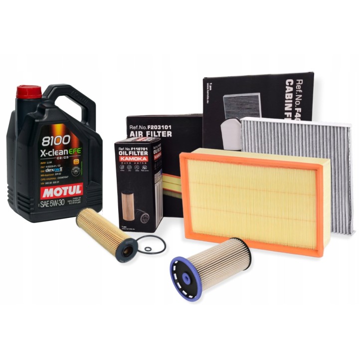 MOTUL 5L 5W30 ZESTAW FILTRÓW A3 Q2 OCTAVIA IV KODIAQ GOLF PASSAT B8 2.0 TDI