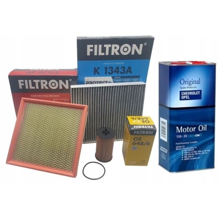 5W30 OLEJ + ZESTAW FILTRÓW OPEL MERIVA B 1.4 1.4T