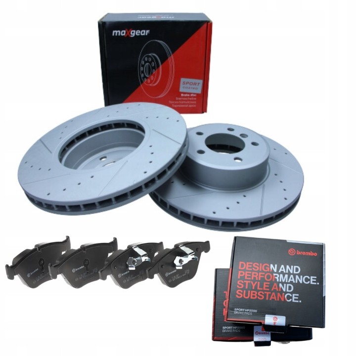 TARCZE + KLOCKI PRZÓD DO BMW 5 E60 E61 ZESTAW 324MM SPORT NACINANE