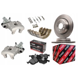 ZACISKI + TARCZE + KLOCKI + SZCZĘKI + SPRĘŻYNKI TYŁ BMW E60 E61 320mm