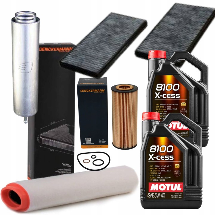 ZESTAW FILTRÓW + 10L OLEJ MOTUL 5W40 DO BMW 5 E60 E61 525d 530d
