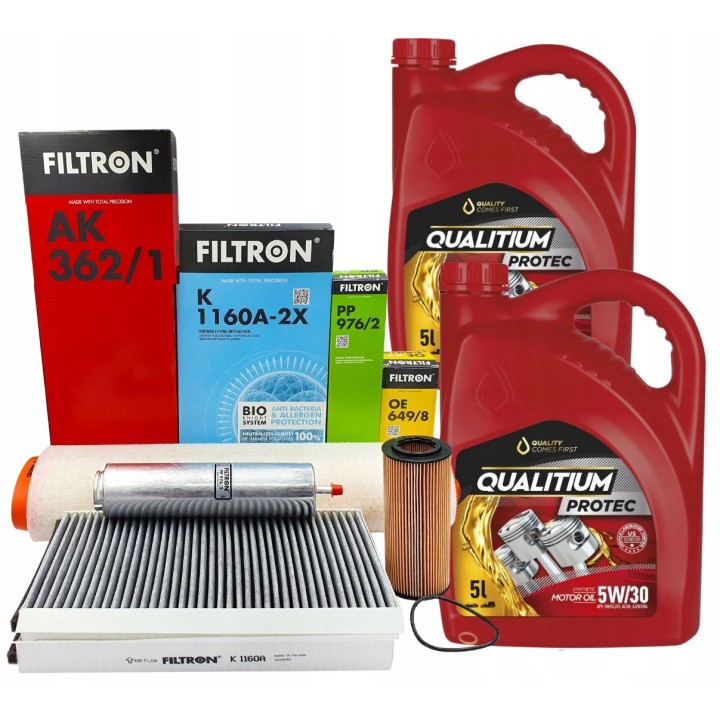 FILTRON ZESTAW FILTRÓW + 10L OLEJ 5W30 do BMW 5 E60 E61 525D 530D