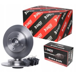 TARCZE + ŁOŻYSKO KLOCKI TYŁ PEUGEOT 307 CITROEN C4 249MM PIASTA 25MM