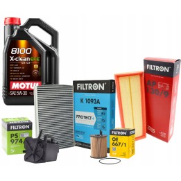 MOTUL X-CLEAN EFE 5W30 OLEJ 5L + ZESTAW FILTRÓW CITROEN C2 C3 C4 1.6HDi