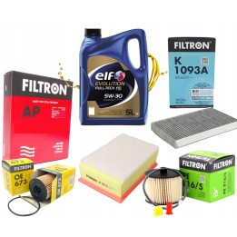 5W30 OLEJ ELF + ZESTAW 4X FILTRÓW CITROEN C4 I 2.0HDI
