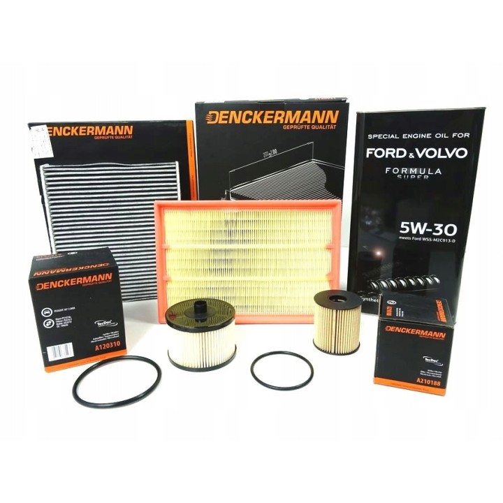 5L OLEJ + 4X FILTR FORD FOCUS II MK2 VOLVO S40 V50 2.0 TDCI