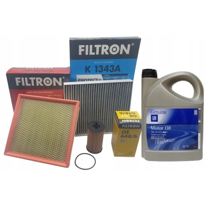5W30 OLEJ + ZESTAW FILTRÓW OPEL MERIVA B 1.4 1.4T DEXOS 2 GM