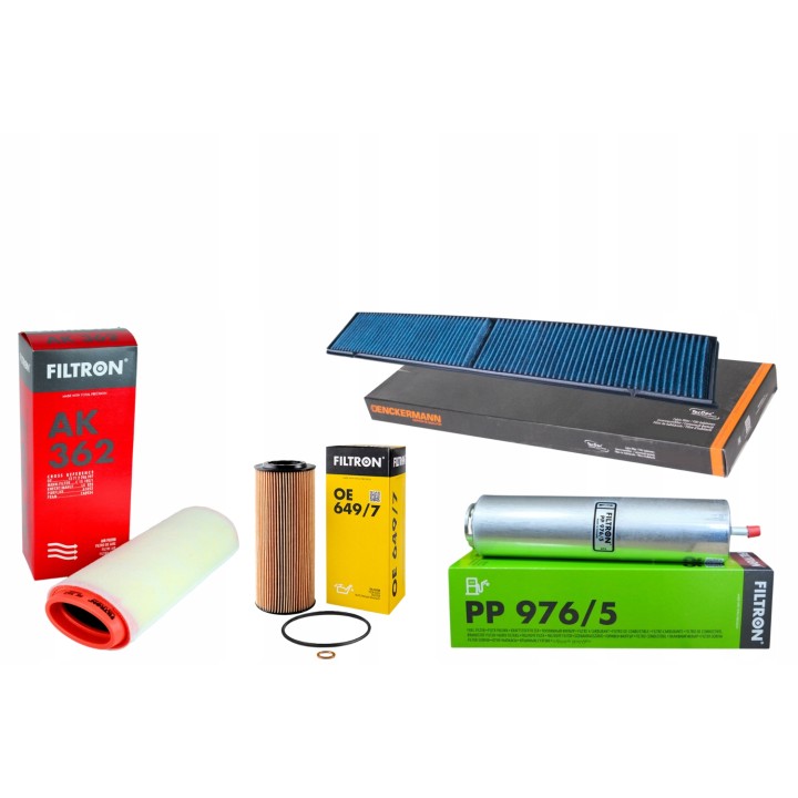ZESTAW FILTRÓW POWIETRZE OLEJ PALIWO KABINA BMW E90 E91 E87 2.0D M47