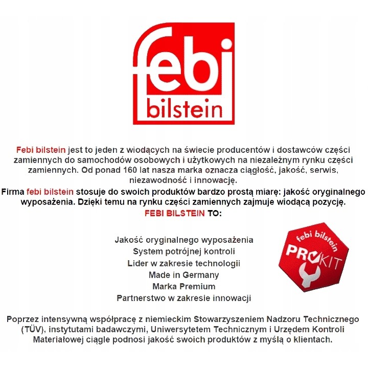 FEBI TULEJE WAHACZA BMW 3 E46 Z4 E85 KOMPLET PRZÓD 2SZT