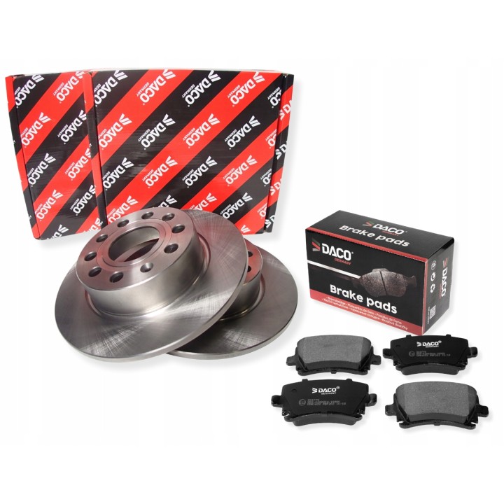 2X TARCZA HAMULCOWA KLOCKI TYŁ AUDI A3 8P SEAT ALTEA SKODA SUPERB GOLF V VI
