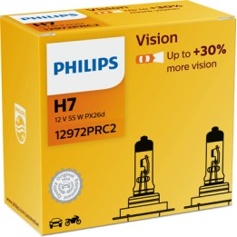 PHILIPS ŻARÓWKA H7 12V/55W PX26D +30% PHILIPS VISION KPL 2 SZT.