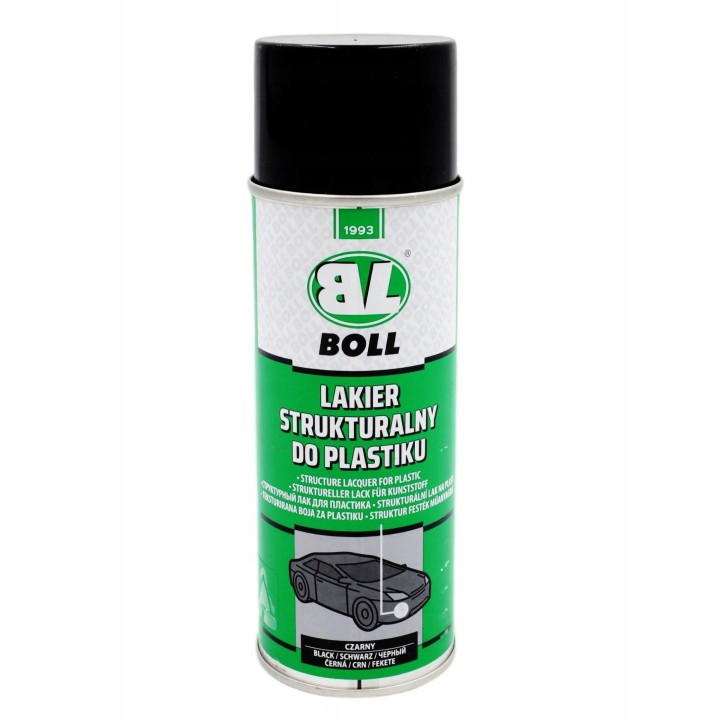 BOLL LAKIER STRUKTURALNY DO PLASTIKU 400ML CZARNY SPRAY / BOLL
