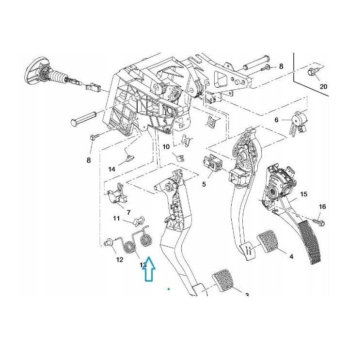SPRĘŻYNA PEDAŁU SPRZĘGŁA ASTRA-K OE 39009730