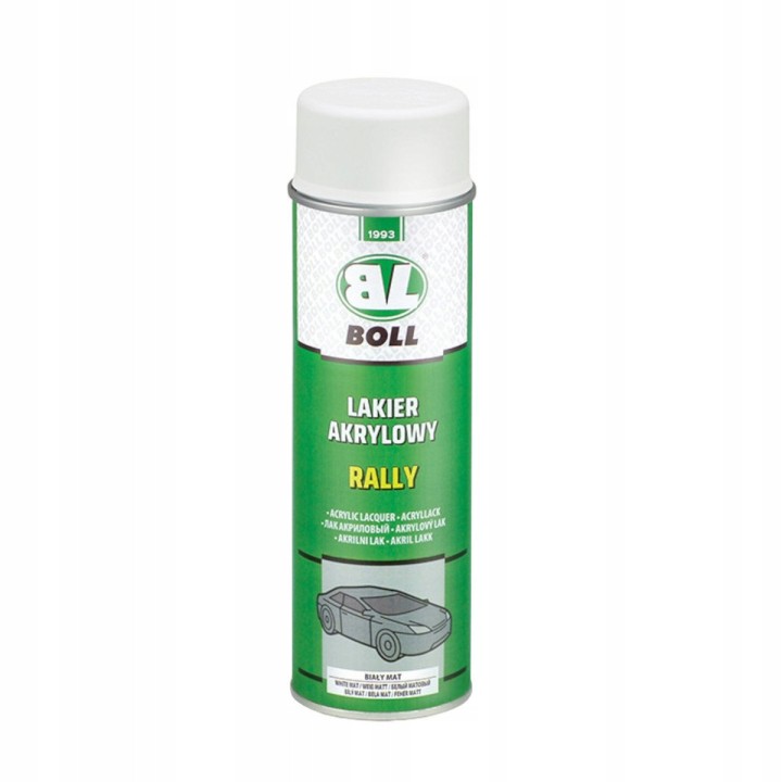 BOLL LAKIER AKRYLOWY 500ML W AEROZOLU MATOWY RALLY BIAŁY / BOLL