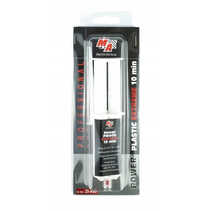 MOJE AUTO KLEJ POWER PLASTIC EXTREME SZARY 25ML + MIKSERY / MA PROFESSIONAL