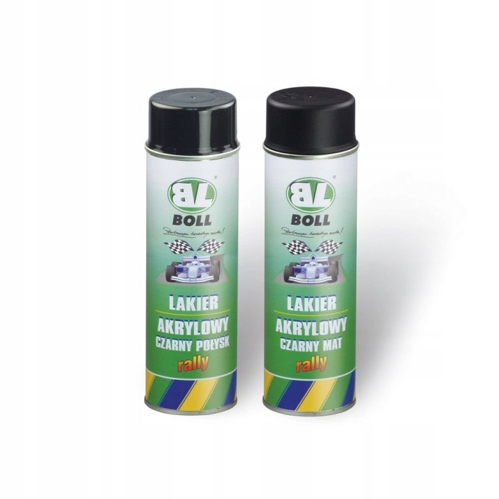 BOLL LAKIER AKRYLOWY 500ML W AEROZOLU POŁYSK RALLY CZARNY / BOLL