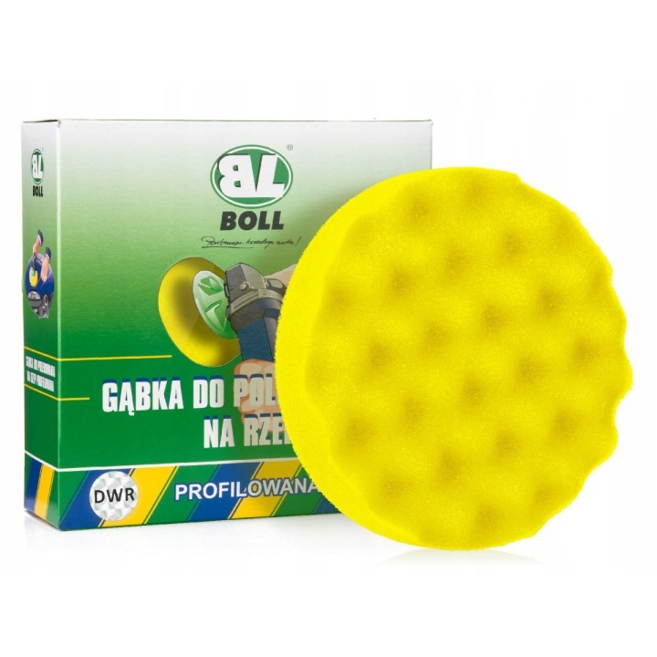 BOLL GĄBKA DO POLEROWANIA PROFILOWANA ŚR. 150MM / ŻÓŁTA / ŚREDNIO TWARDA /