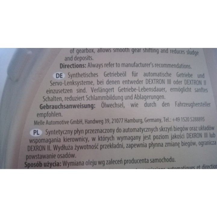 K2 ATF III OLEJ DO AUTOMATYCZNEJ SKRZYNI BIEGÓW 1L