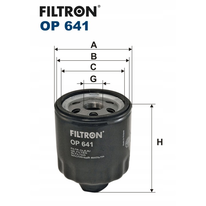 FILTRON FILTR OP641 SEAT VW SKODA GOLF AUDI
