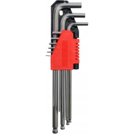 YATO KLUCZE HEX KULKA 9CZ.1,5-10MM DŁUGIE CRV