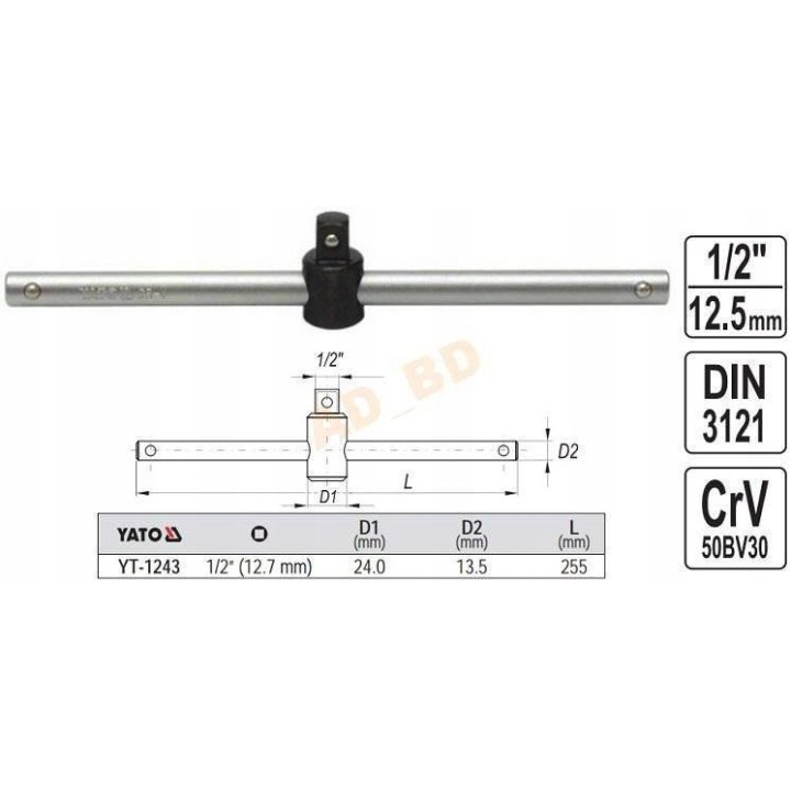 YATO POKRĘTŁO TYPU T 1/2, 255MM