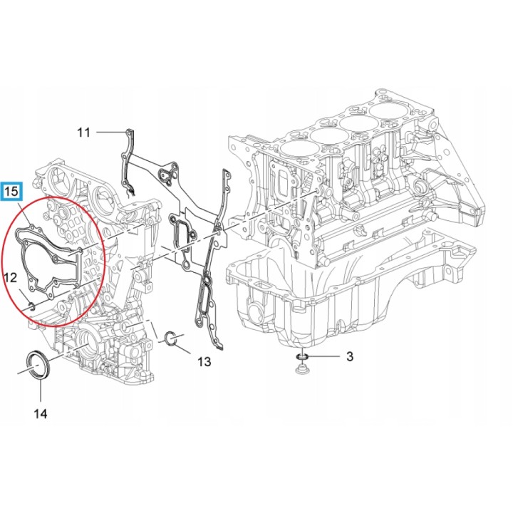 USZCZELKA POMPY WODY ASTRA CORSA MERIVA 1.2 1.4