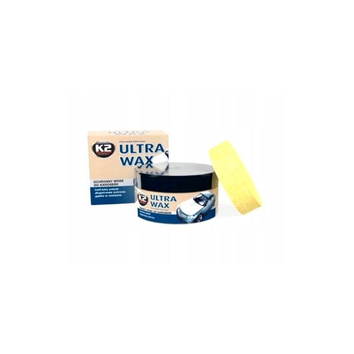 K2 ULTRA WAX - TWARDY WOSK SAMOCHODOWY + GĄBKA