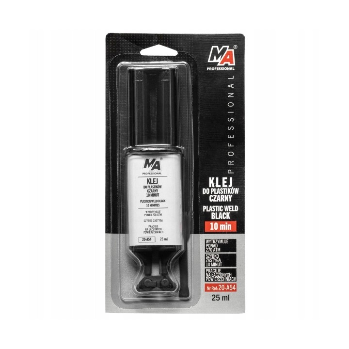 MOJE AUTO KLEJ DO PLASTIKU 25ML CZARNY STRZYKAWKA / MA PROFESSIONAL