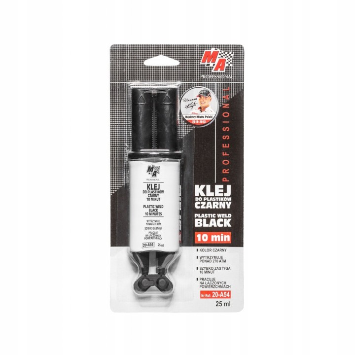 MOJE AUTO KLEJ DO PLASTIKU 25ML CZARNY STRZYKAWKA / MA PROFESSIONAL