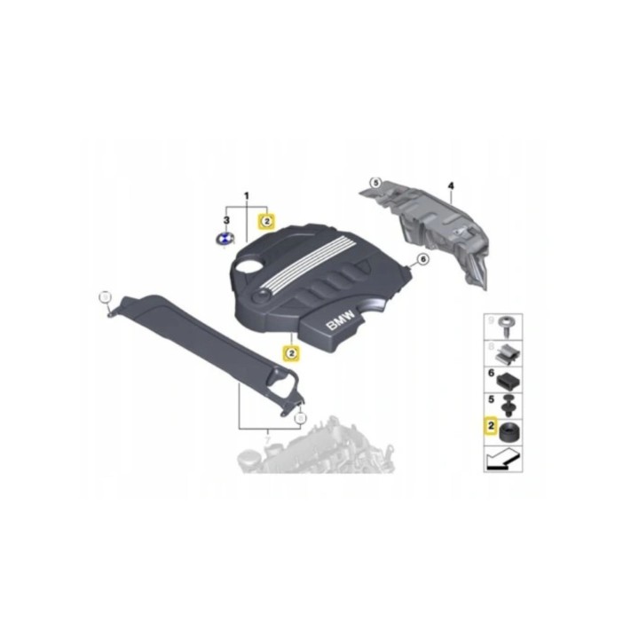 BMW OE 11147799108 TULEJA GUMKA POKRYWY SILNIKA BMW