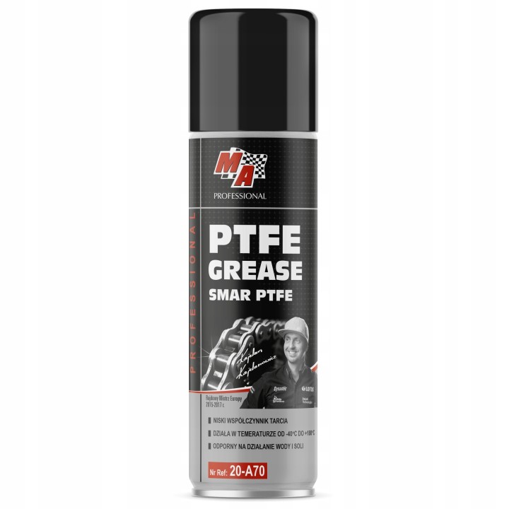 MOJE AUTO SMAR TEFLONOWY PTFE 200ML SPRAY APLIKATOR -40°C DO 180°C / MA PRO