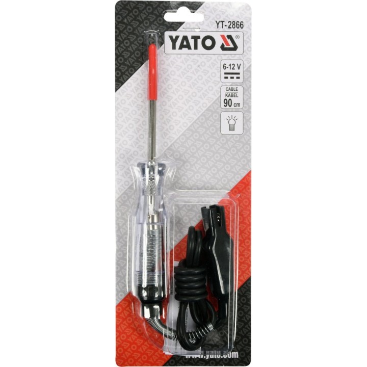YATO SAMOCHODOWY PRÓBNIK NAPIĘCIA 6-12V, KABEL 90CM