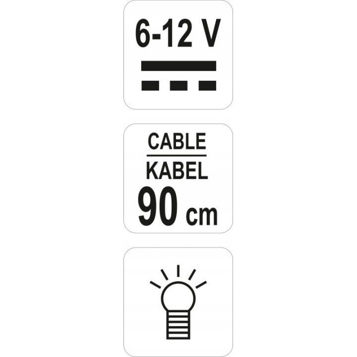 YATO SAMOCHODOWY PRÓBNIK NAPIĘCIA 6-12V, KABEL 90CM